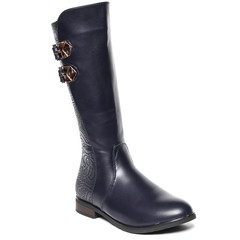 Women's demi-season high boots isolated on white background