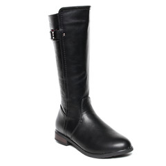 Women's demi-season high boots isolated on white background