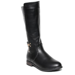 Women's demi-season high boots isolated on white background