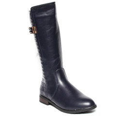 Women's demi-season high boots isolated on white background