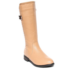 Women's demi-season high boots isolated on white background