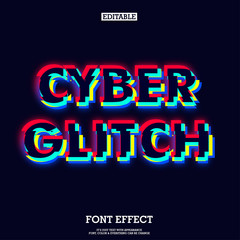modern dark cyber glitch typeface effect