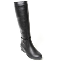 Women's demi-season high boots isolated on white background