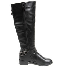 Women's demi-season high boots isolated on white background