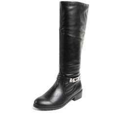 Women's demi-season high boots isolated on white background