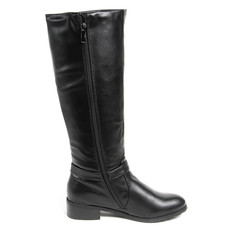 Women's demi-season high boots isolated on white background