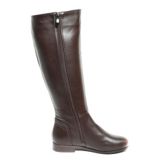 Women's demi-season high boots isolated on white background