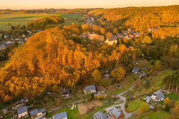 autumn in the park - aerial landscape