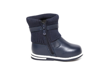 Winter boot's shoe for kid on white background