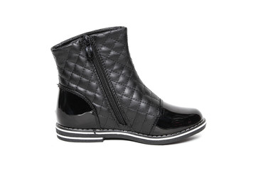 Winter boot's shoe for kid on white background