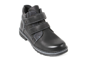 Mans demi-season leather shoes isolated on wthite