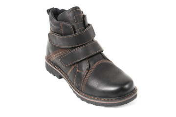 Mans demi-season leather shoes isolated on wthite