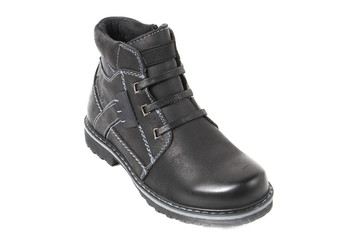 Mans demi-season leather shoes isolated on wthite