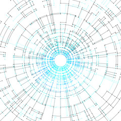 Connecting lines and dots on white background. Abstract network connection design concept. Technology design vector background, digital geometric abstraction with lines and points.