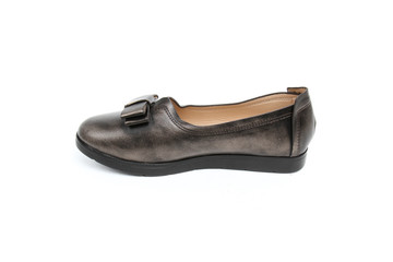 Women's demi-season shoes leather isolated on white background