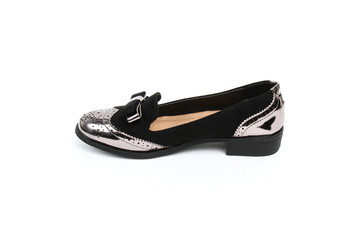 Women's demi-season shoes leather isolated on white background