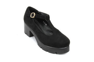 Women's demi-season shoes leather isolated on white background