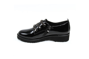 Women's demi-season shoes leather isolated on white background