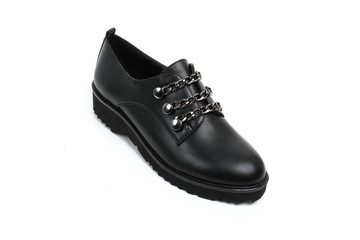 Women's demi-season shoes leather isolated on white background