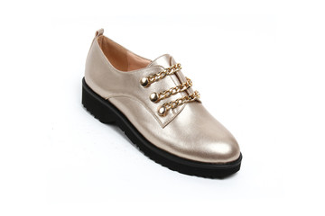 Women's demi-season shoes leather isolated on white background