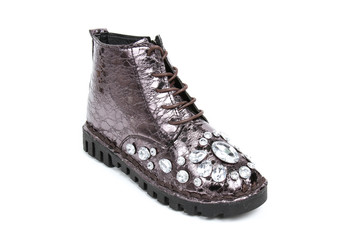 Women's demi-season shoes leather isolated on white background