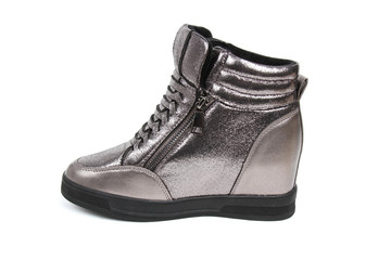 Women's demi-season shoes leather isolated on white background