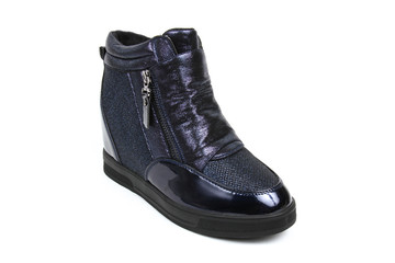 Women's demi-season shoes leather isolated on white background