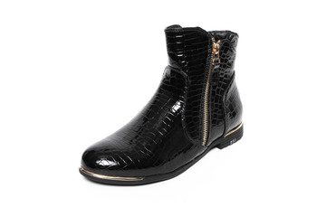 Women's demi-season shoes leather isolated on white background