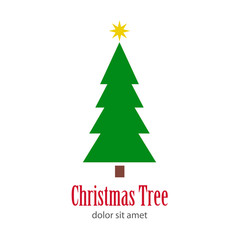 Logotipo Christmas Tree con árbol abstracto varias ramas