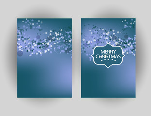 Merry Christmas  greetings card with sparkling background. Winter holidays congratulation card