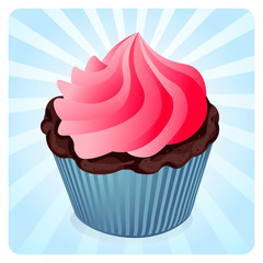 vector .cupcake, muffins , with raisins and chocolate