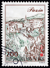 Postage stamp Croatia 1993 Pazin, Croatian City