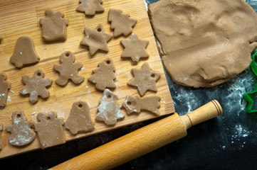 Christmas homemade cookies preparation. Christmas and New Year holidays