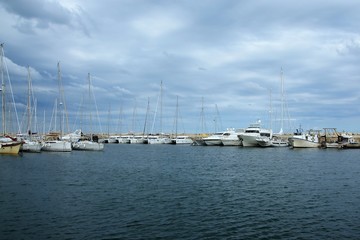 Corsica-boats in harbor Solenzara