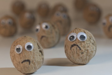 Glücksnuss, walnüsse, walnuss, nuss, Gesicht, auf die Nüsse gehen, eine harte Nuss knacken, nut,...
