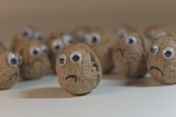 Glücksnuss, walnüsse, walnuss, nuss, Gesicht, auf die Nüsse gehen, eine harte Nuss knacken, nut,...