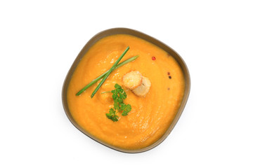soupe sur fond blanc