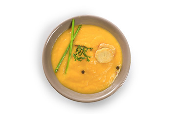 soupe sur fond blanc