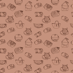 seamless pattern with Women handbags