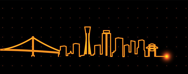 Kobe Light Streak Skyline