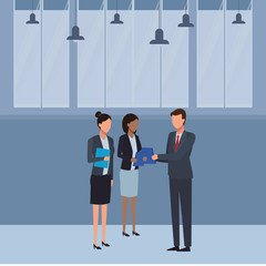 Business people and office elements