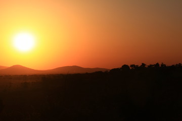 Sunset behind the mountains