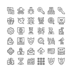 Fototapeta na wymiar 7264239 Simple set of cyber security icons. Premium protrct symbol collection. Vector illustration. Line guard pictogram pack.