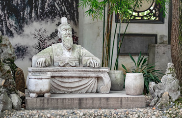 The statue of the musician at the Guqin tai( Especiall name).