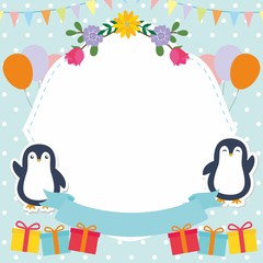 Cute Rabbit Frame Vector