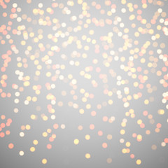 Grey shiny festive background with golden lights.