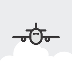 Airplane icon isolated. Airplane modern symbol for graphic and web design. Flat vector illustration. eps10