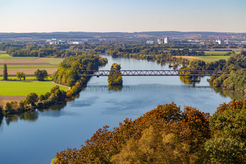 Blick auf die Donau von der Walhalle bei Regensburg