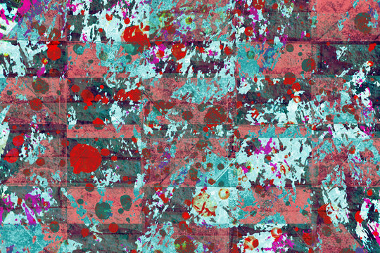 red and green  splatter  digital piant  abstract colorful art   wallpaper  background