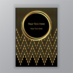 Abstract golden black circle luxury elegant background